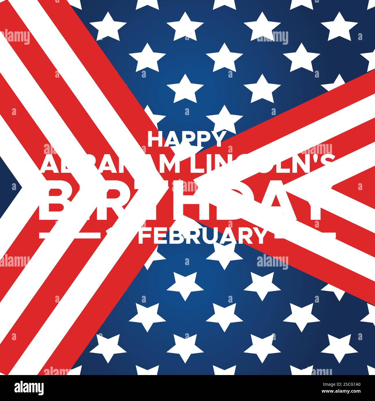 Anniversaire d’Abraham Lincoln. Fête nationale aux États-Unis. Célébration de l'anniversaire de l'un des présidents les plus populaires d'Amérique. Illustration de Vecteur