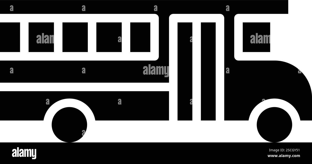 Illustration de conception d'icône de vecteur de bus scolaire Illustration de Vecteur