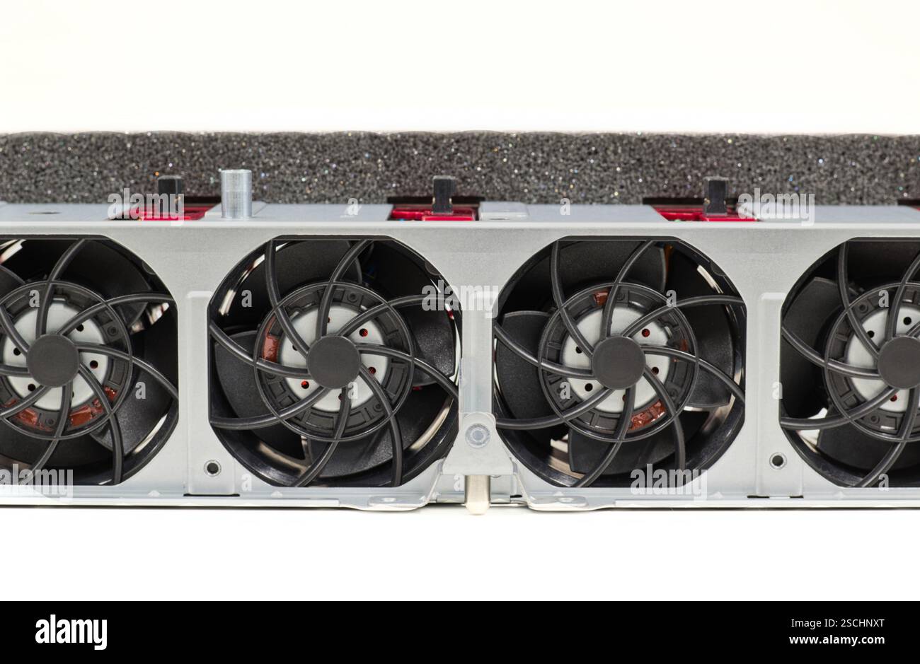 Six châssis de ventilateur carte de fond de panier ordinateur composants de disque dur Tech. Banque D'Images