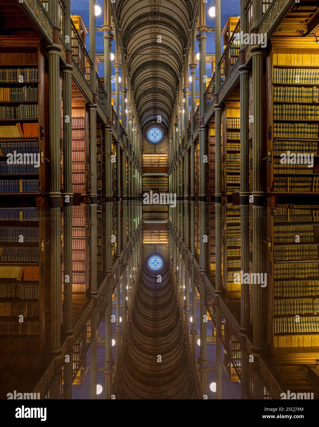 Intérieur historique de la bibliothèque universitaire de Copenhague à Copenhague, Danemark Banque D'Images