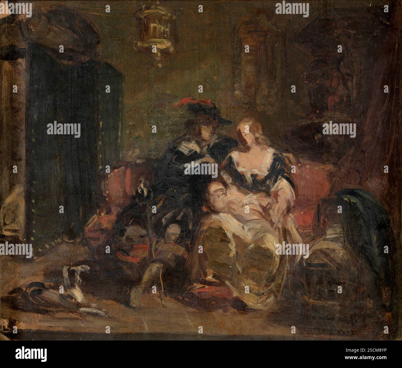 Scène domestique, c1870. Banque D'Images