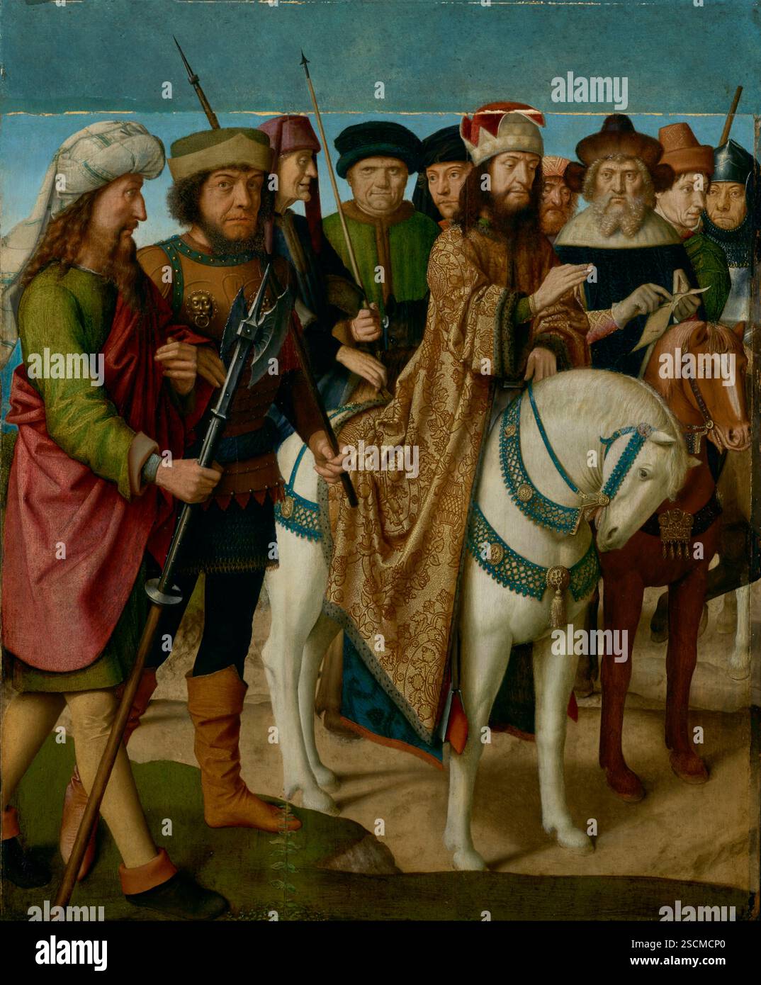 Pilate et les grands prêtres, 1480-1485. Banque D'Images