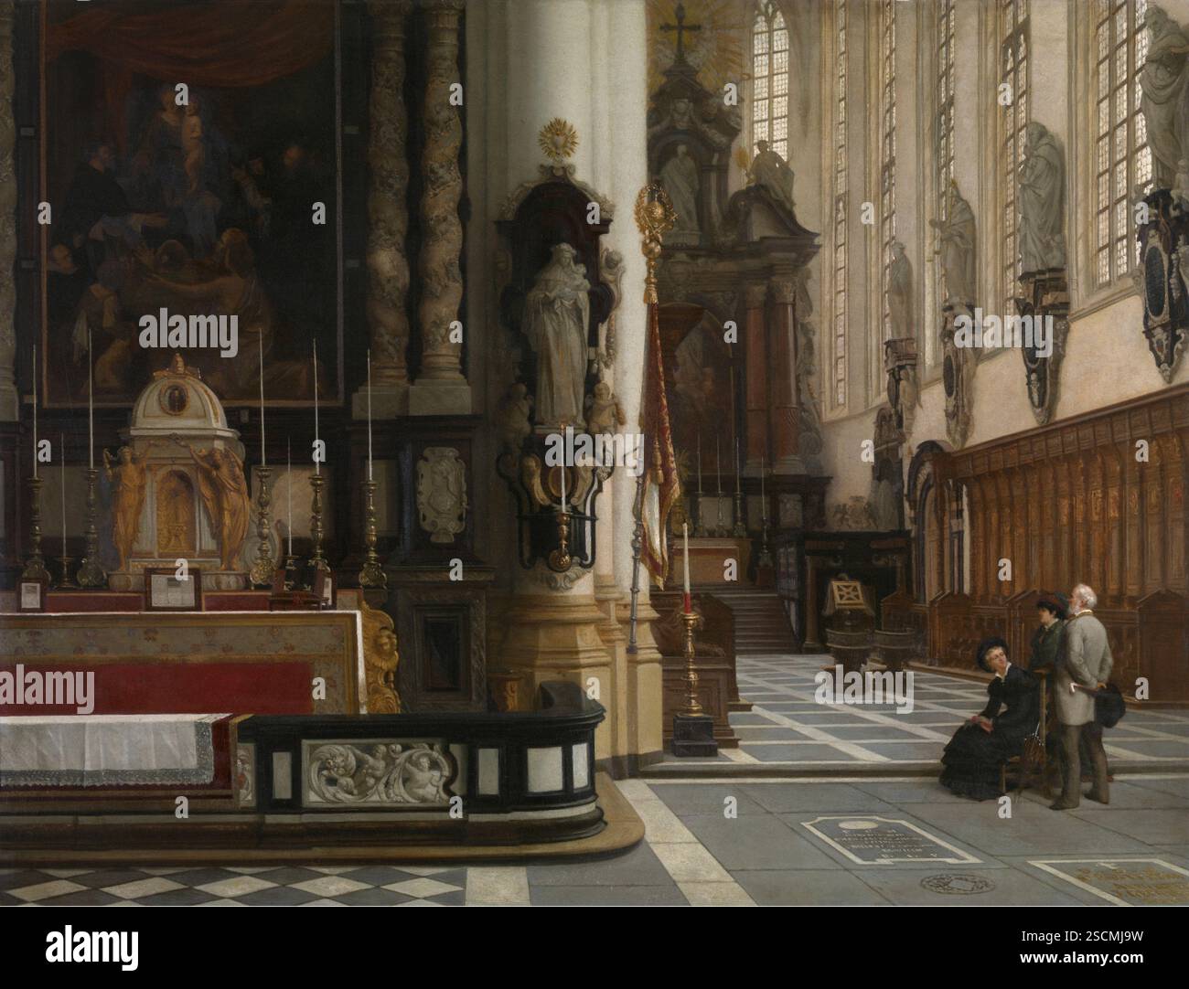 Intérieur de l'église Saint-Paul à Anvers, c1840-1890. Banque D'Images