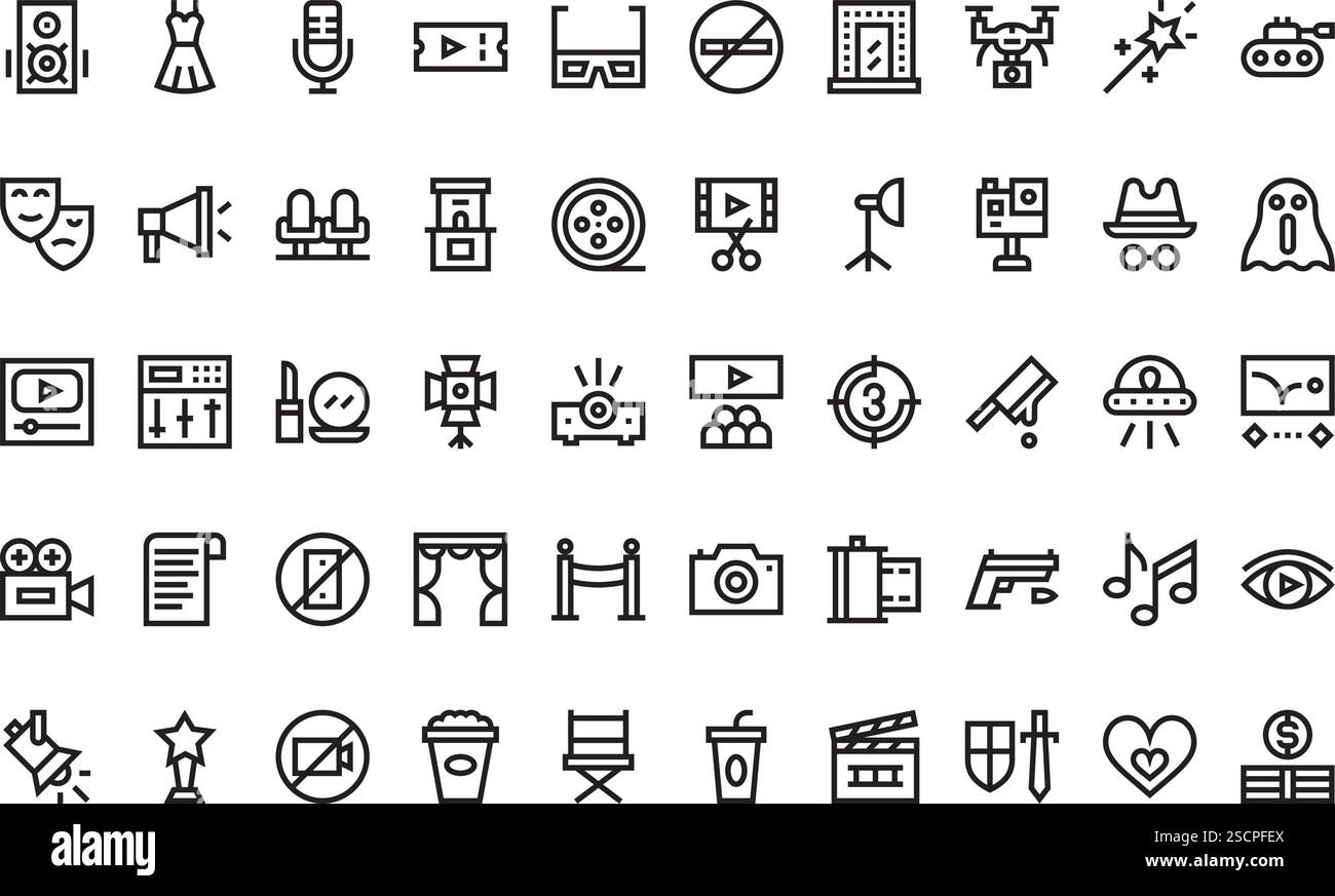 Collection d'icônes vectorielles de haute qualité avec contour modifiable. Idéal pour les projets professionnels et créatifs Illustration de Vecteur