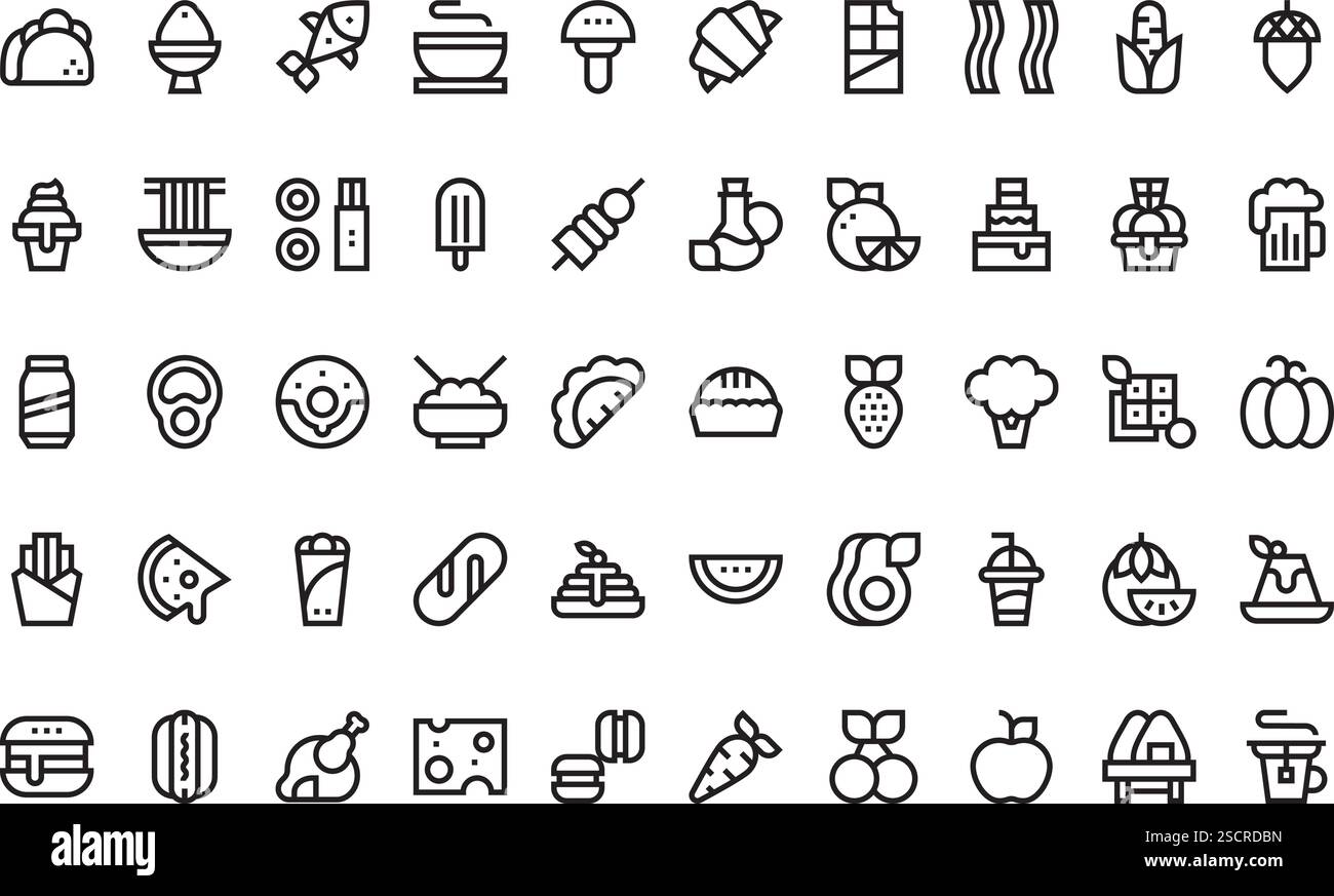 Collection d'icônes vectorielles de haute qualité avec contour modifiable. Idéal pour les projets professionnels et créatifs Illustration de Vecteur