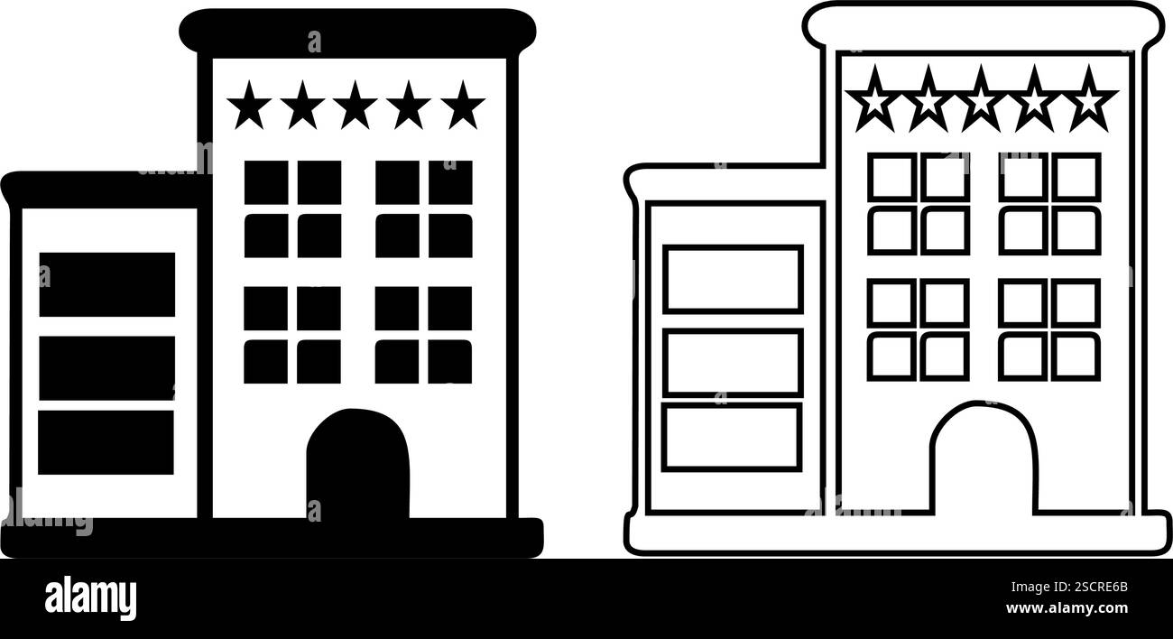 Jeu d'icônes de bâtiment. Collection de maison, maison, magasin, bureau, appartement et plus encore. Illustration de Vecteur