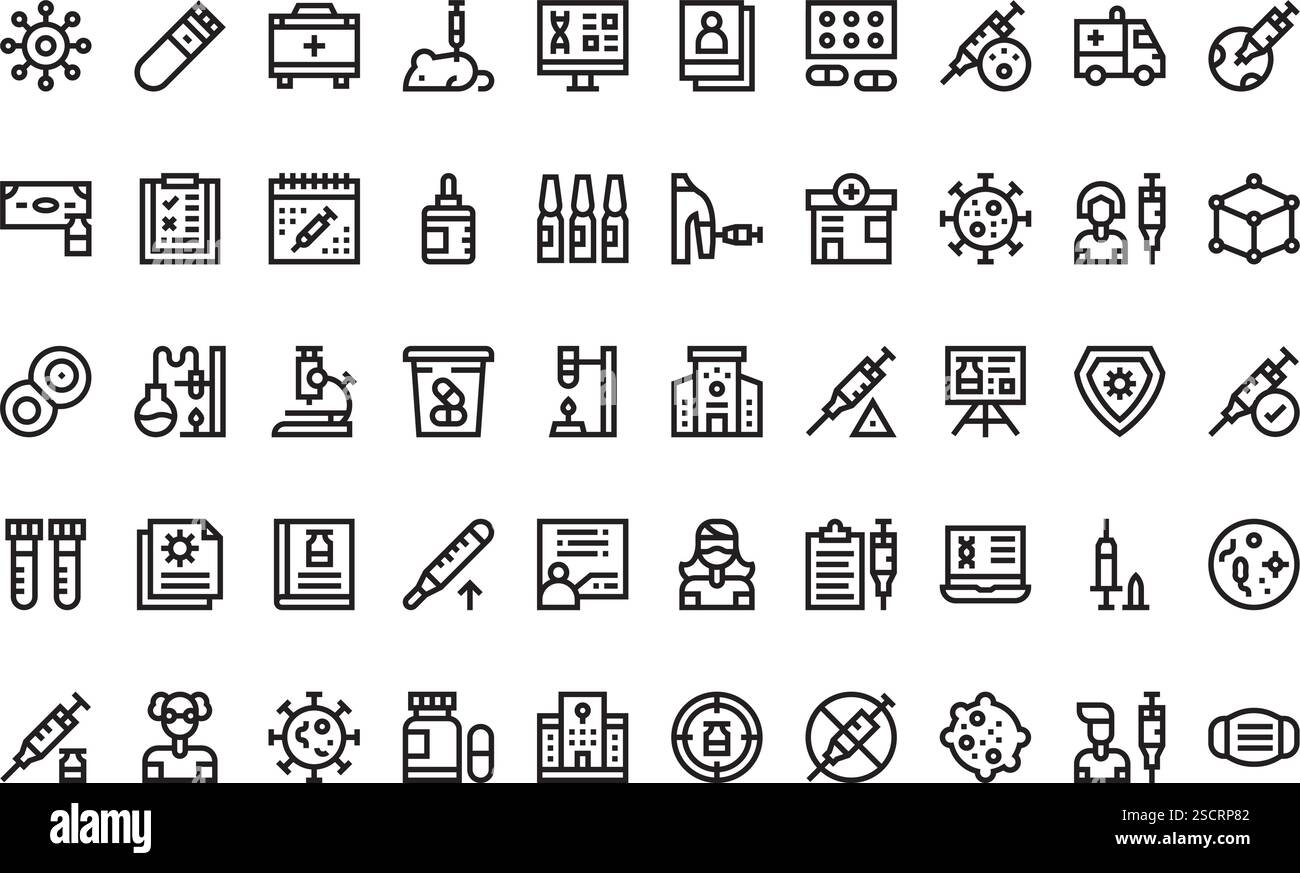 Collection d'icônes vectorielles de haute qualité avec contour modifiable. Idéal pour les projets professionnels et créatifs Illustration de Vecteur