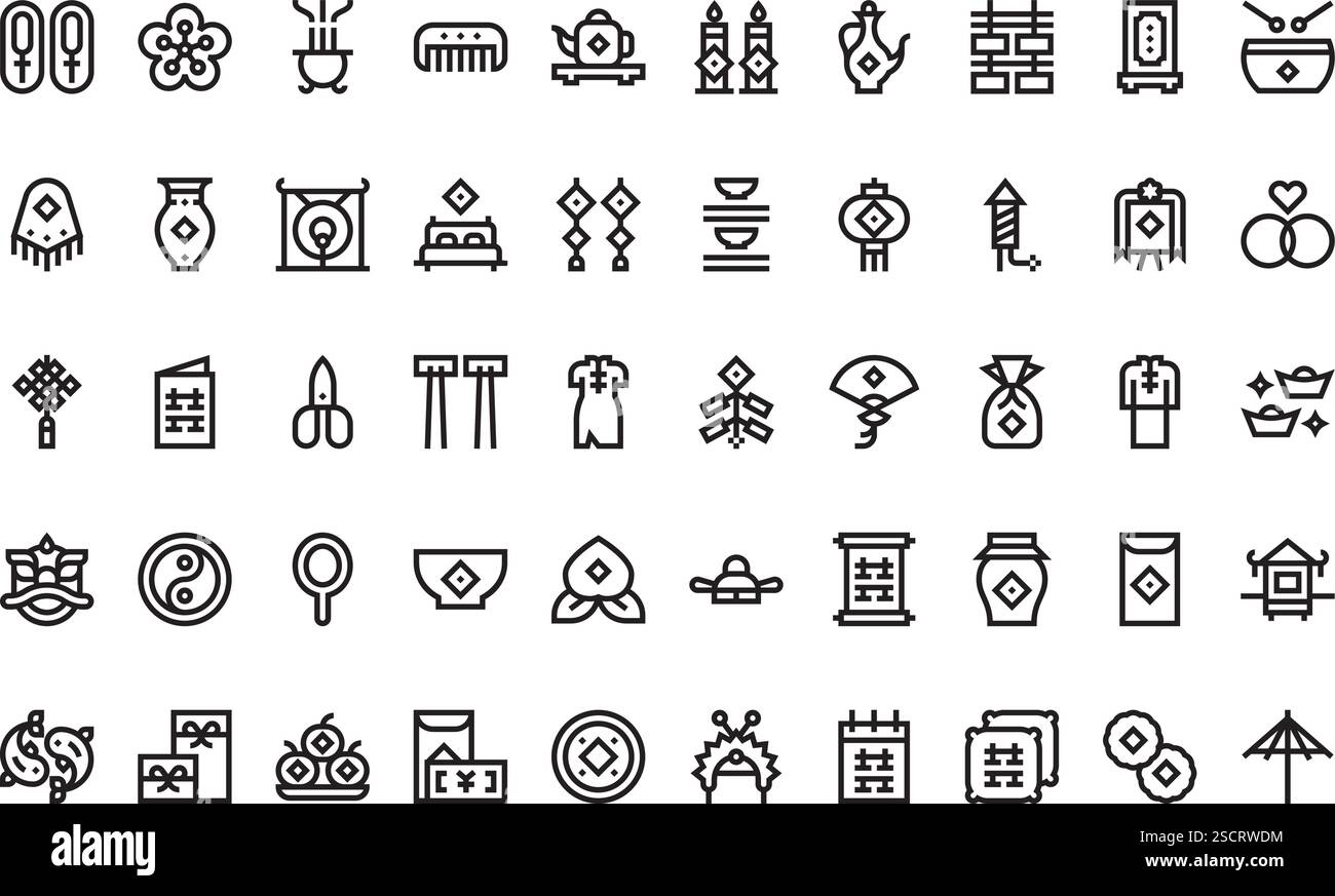 Collection d'icônes vectorielles de haute qualité avec contour modifiable. Idéal pour les projets professionnels et créatifs Illustration de Vecteur