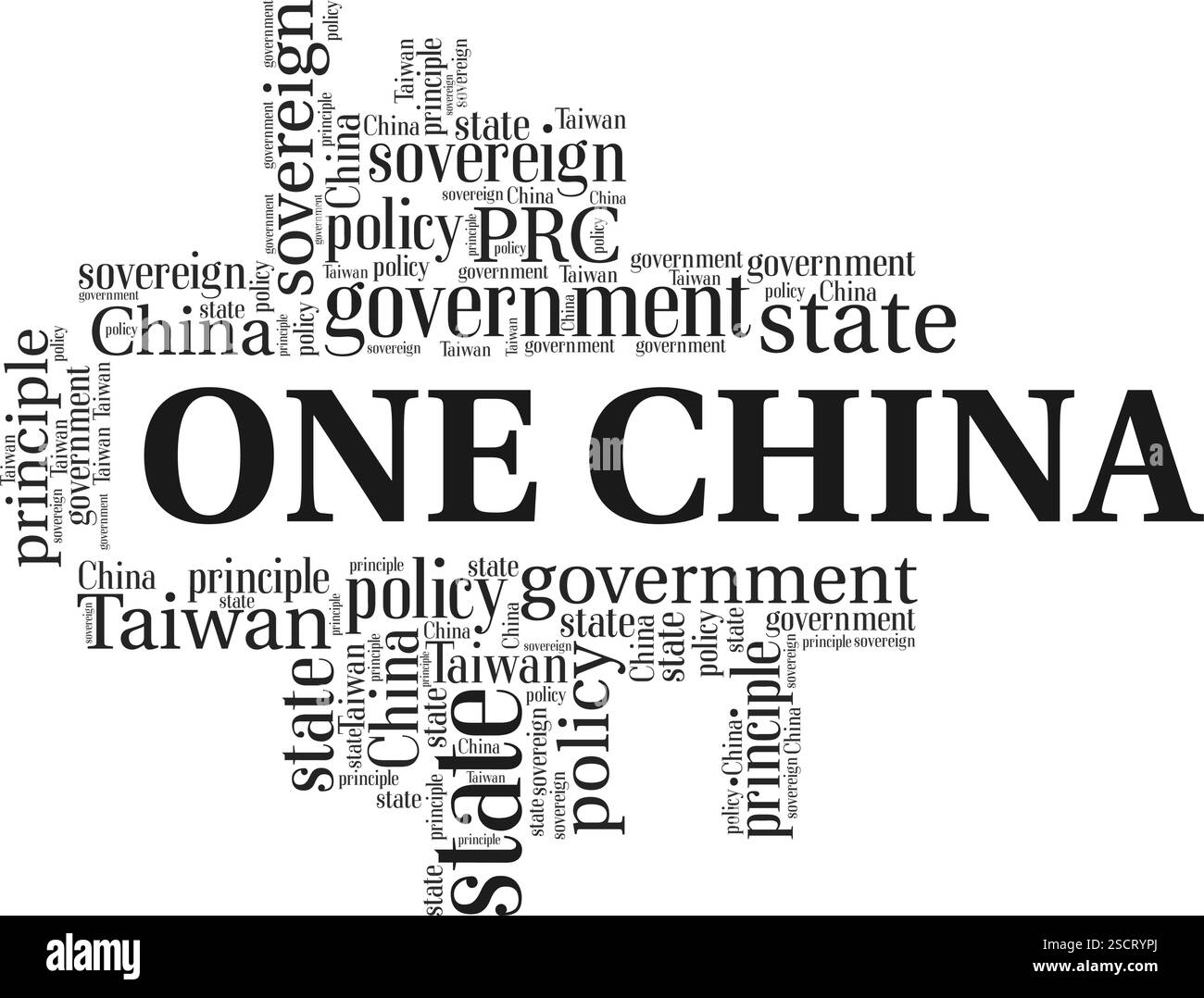 Une conception conceptuelle de nuage de mot de politique chinoise isolée sur fond blanc. Illustration de Vecteur