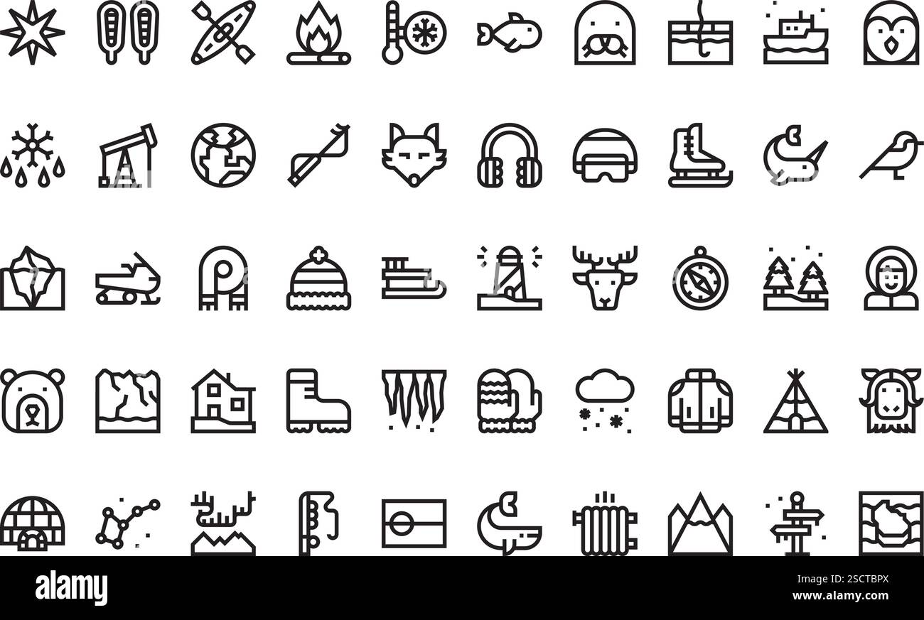 Collection d'icônes vectorielles de haute qualité avec contour modifiable. Idéal pour les projets professionnels et créatifs Illustration de Vecteur