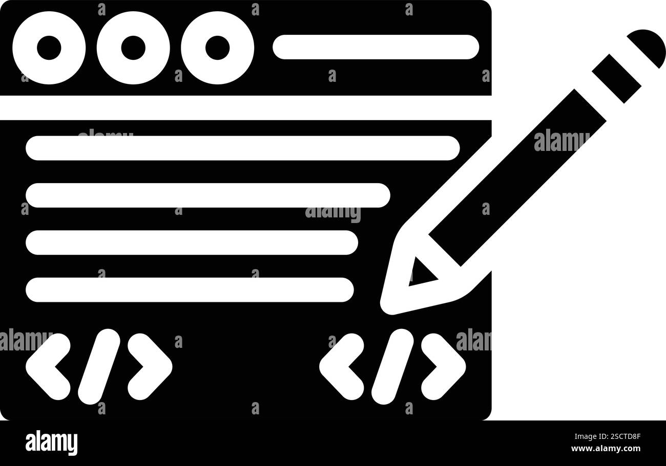 Editer le code icône vectorielle conception illustration Illustration de Vecteur