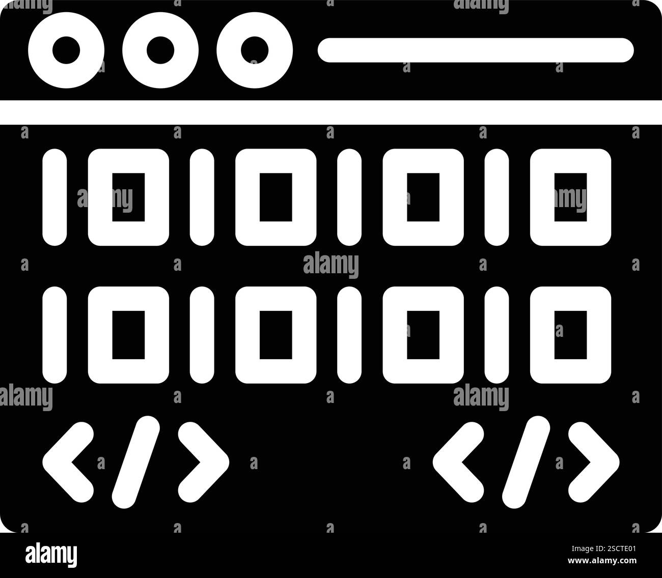 Illustration de conception d'icône de vecteur de code binaire Illustration de Vecteur