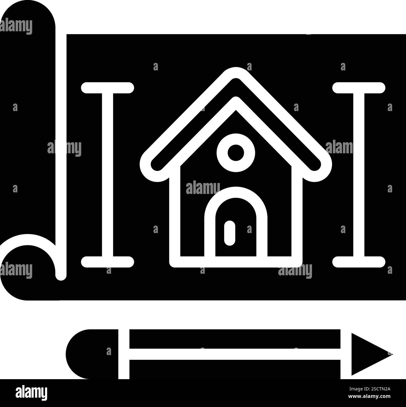 Illustration de conception d'icône de vecteur de plan de maison Illustration de Vecteur