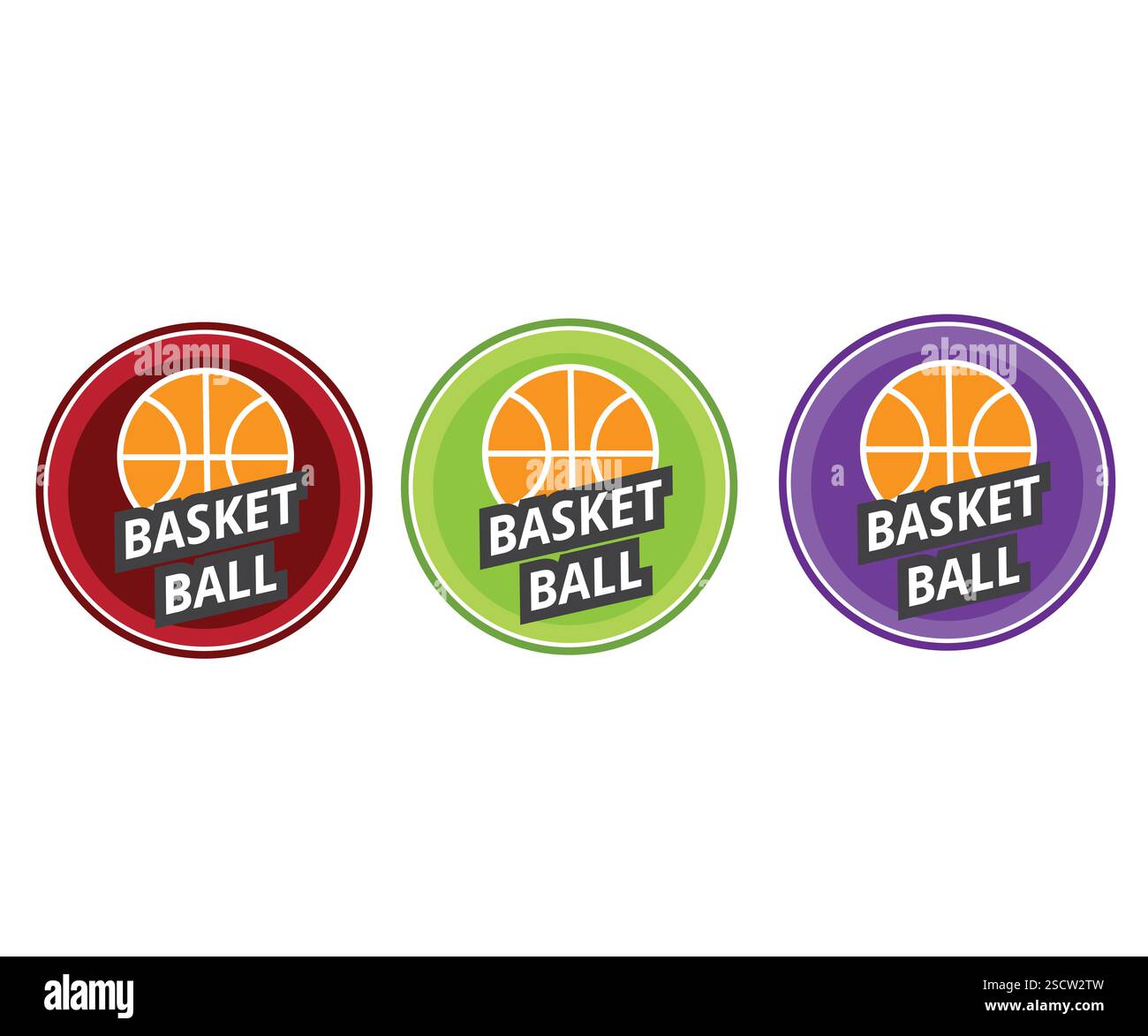 Modèle de badge de logo de basket-ball, collection de logo de basket-ball, collections d'ensemble d'emblèmes Illustration de Vecteur