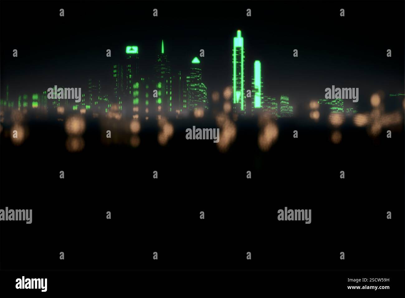 Horizon de Philly rendu par CGI. La vision « Green Country Towne » de William Penn façonne toujours l'ambiance de la ville. Banque D'Images