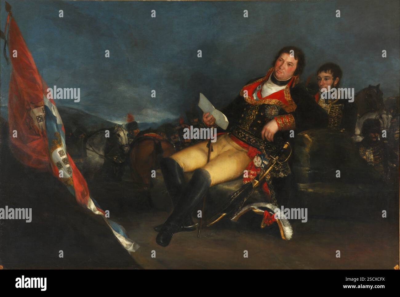 Portrait de Godoy par Francisco de Goya en 1794. Manuel Godoy était un favori de la cour du roi d'Espagne Charles IV. Charles était un gouverneur inefficace et était heureux de laisser la prise de décision à un régent compétent, ce qui donnait à Godoy un pouvoir presque illimité en Espagne. Sa chute en mars 1808 conduit à l'abdication de Charles et les combats ultérieurs entre ses partisans et ceux de son fils Fernando VII conduisent Napoléon à les démettre du pouvoir et à installer son frère Joseph sur le trône espagnol. Banque D'Images