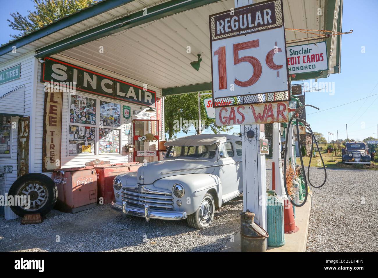 Gary Gay Parita Sinclair Gas Station, Missouri Banque D'Images