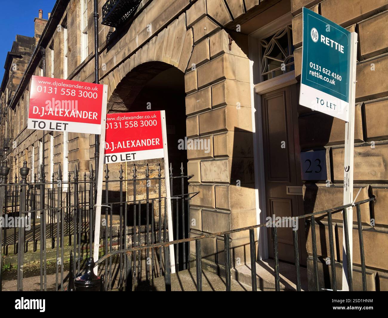 Stafford Street Properties to let, Edinburgh New Town Streets, logements haut de gamme, Édimbourg, Écosse - Image de stock capturée avec un smartphone