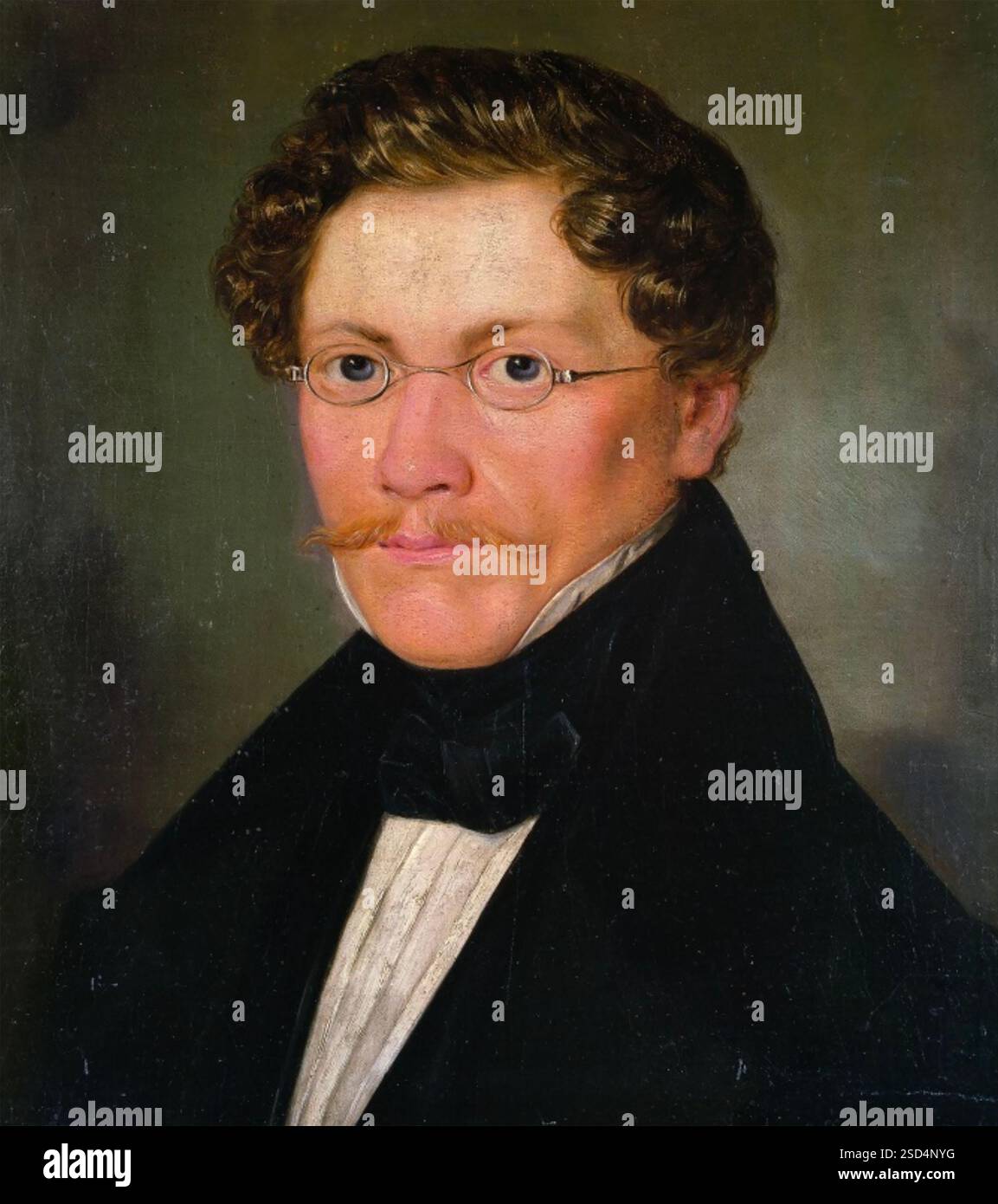 CARL SPITZWEG (1808-1885) peintre romantique allemand dans un autoportrait vers 1942 Banque D'Images