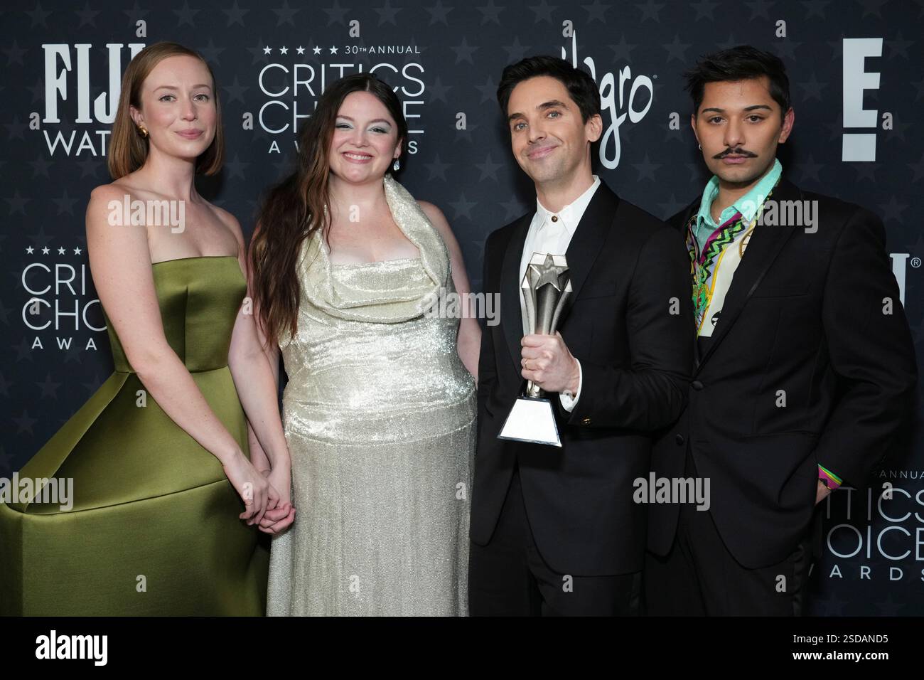 Hannah Einbinder, from left, Megan Stalter, Paul W. Downs, and Mark