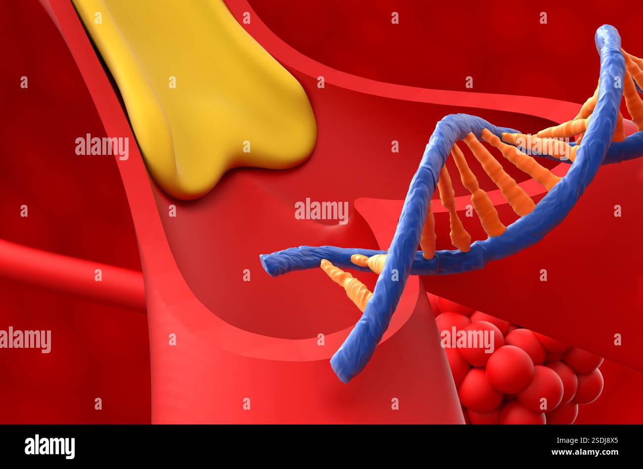 Thérapie génique dans la mucoviscidose (CF) - vue rapprochée illustration 3D. Banque D'Images