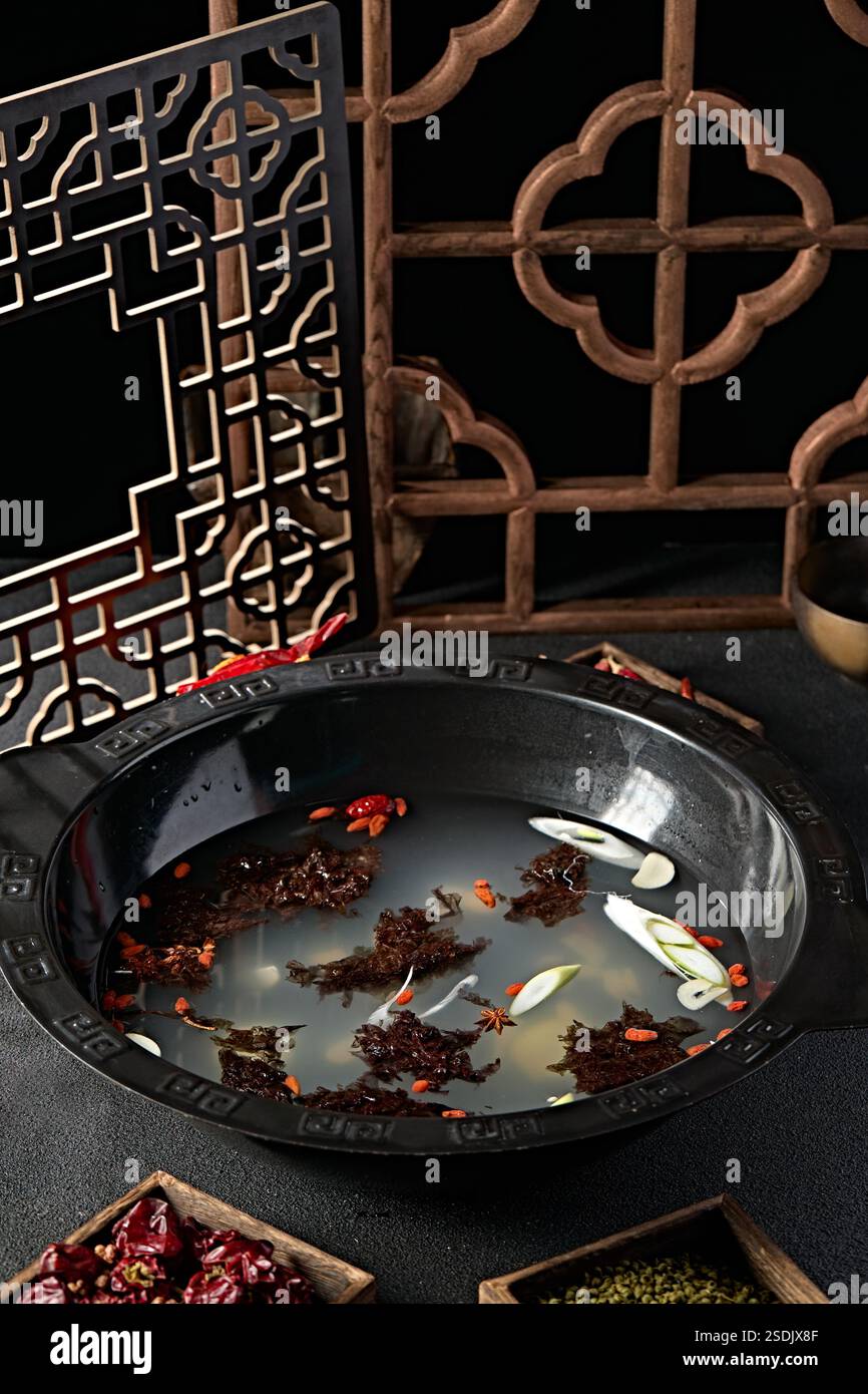 Base de soupe chaude de Chongqing Banque D'Images
