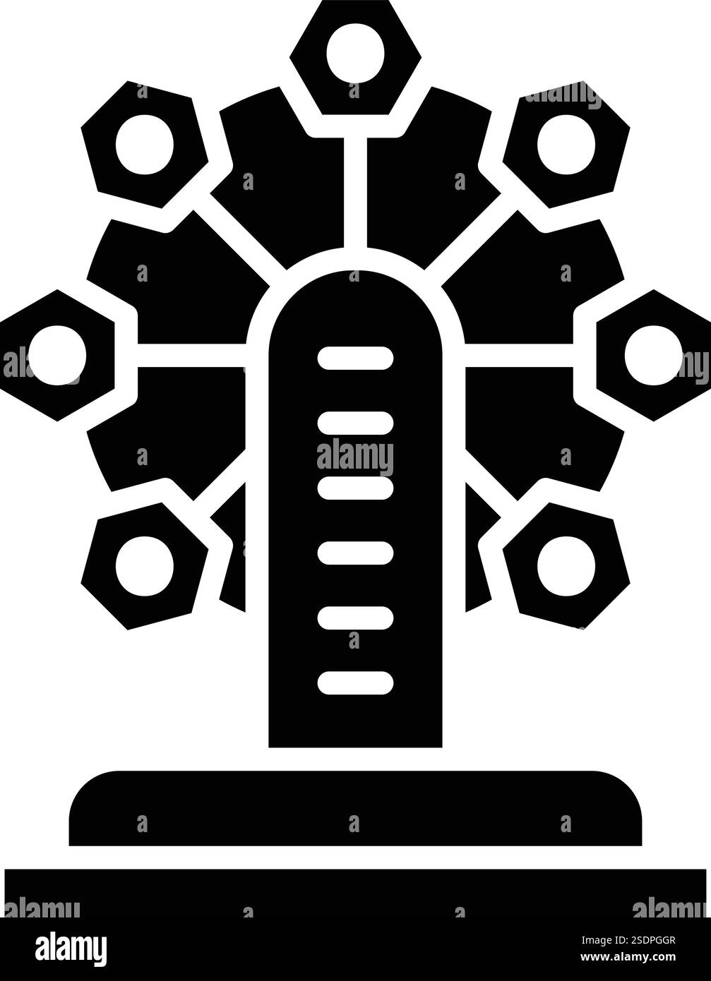 Illustration de conception d'icône de vecteur de roue Ferris Illustration de Vecteur