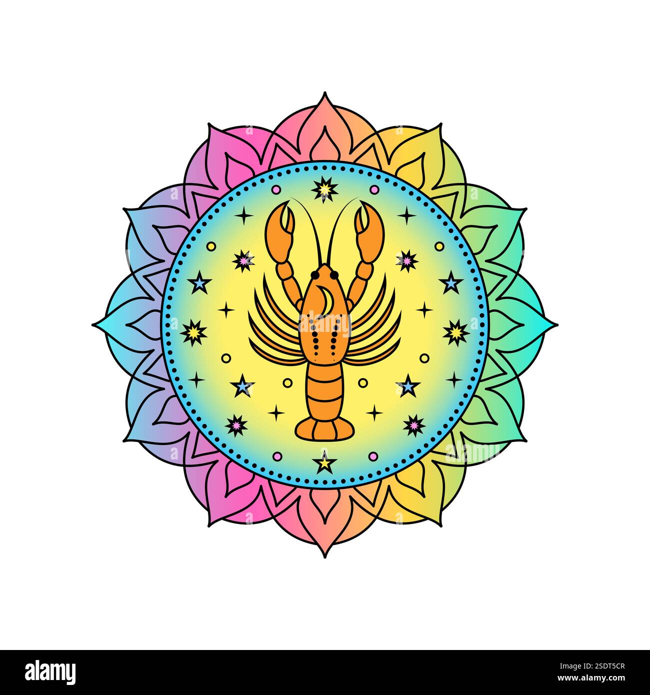 Signe astrologique Cancer Illustration de Vecteur