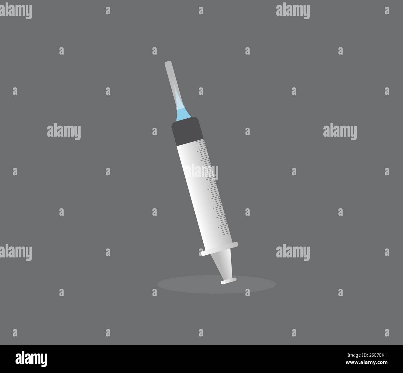 Illustration vectorielle d'injection de vaccin coronavirus sur fond isolé. Concept commercial du signe de vaccination. Illustration de Vecteur