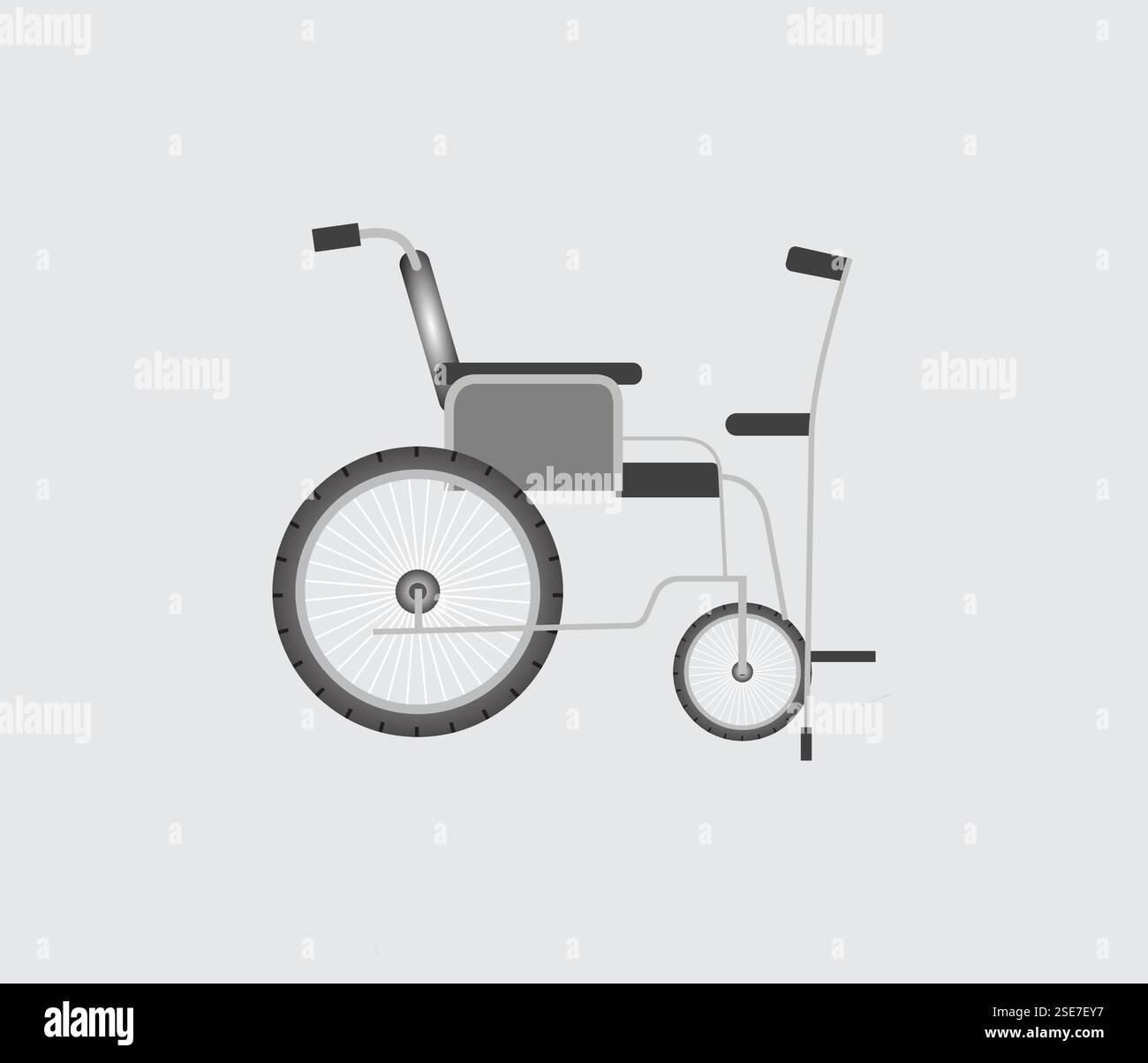 Fauteuil roulant isolé sur fond blanc, personne handicapée dans une silhouette de fauteuil roulant isolé sur fond blanc Illustration de Vecteur