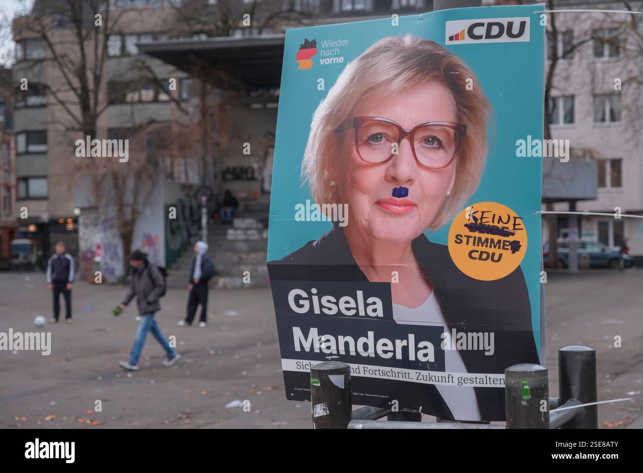 Affiches électorales à Cologne pour l'élection du 21e Bundestag allemand le 23 février 2025. Banque D'Images
