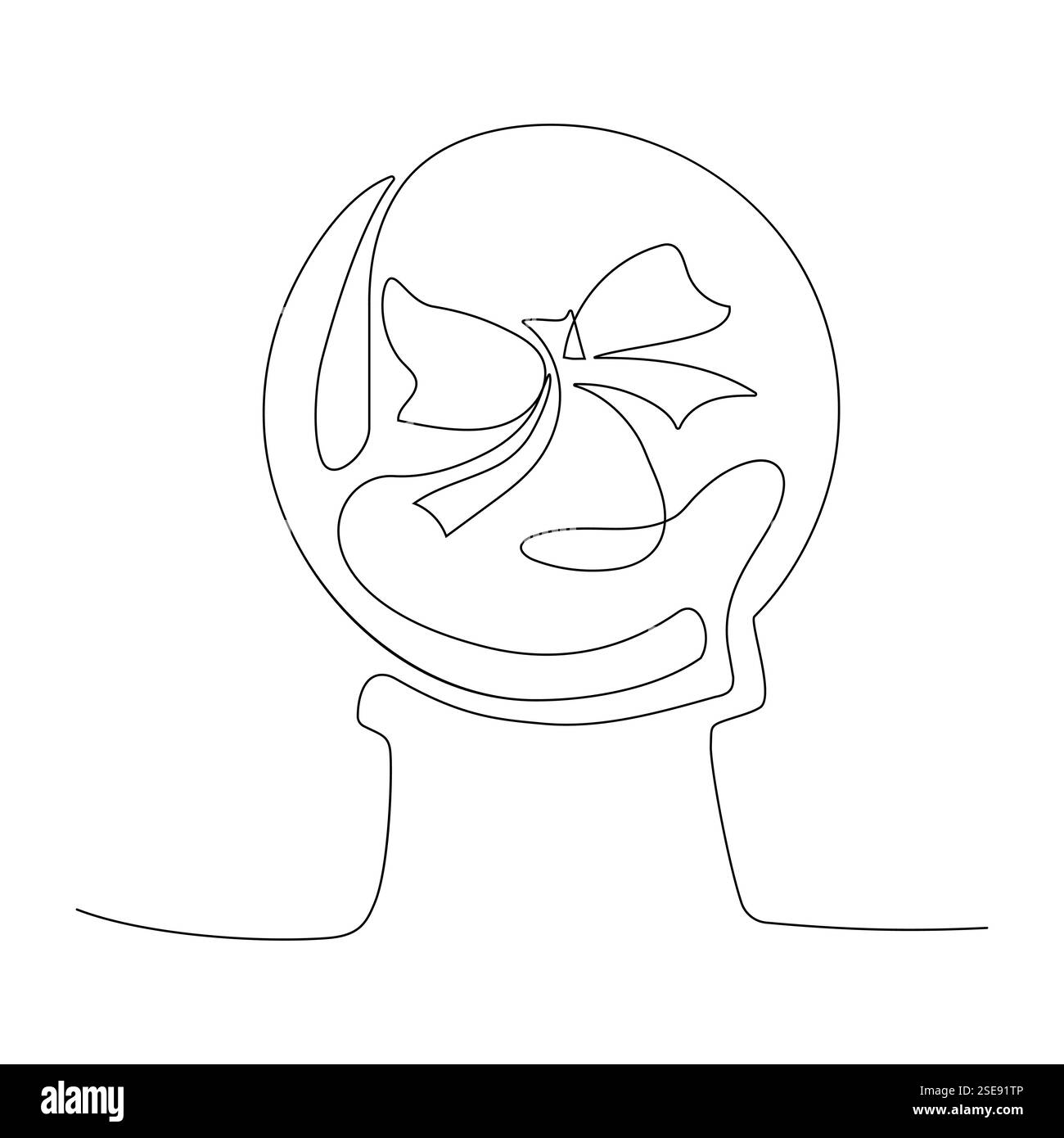 Contour unique d'un globe décoratif avec un design d'arc sur un fond minimaliste Illustration de Vecteur