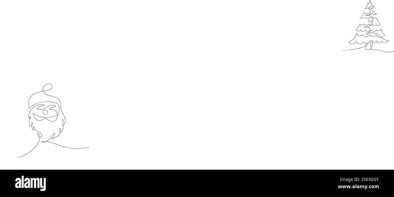 Dessin d'une scène festive mettant en vedette un personnage et un arbre de Noël dans un paysage d'hiver Illustration de Vecteur