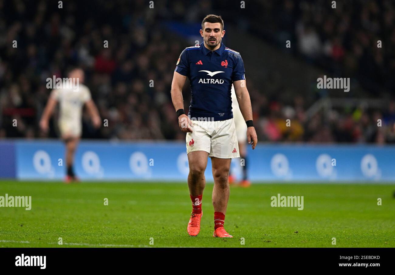 Twickenham, Royaume-Uni. 08th Feb, 2025. Guinness homme 6 Nations. Angleterre V France. Allianz Stadium. Twickenham. Thomas Ramos (France) lors du match de rugby Angleterre V France Guinness Mens 6 Nations. Crédit : Sport in Pictures/Alamy Live News Banque D'Images