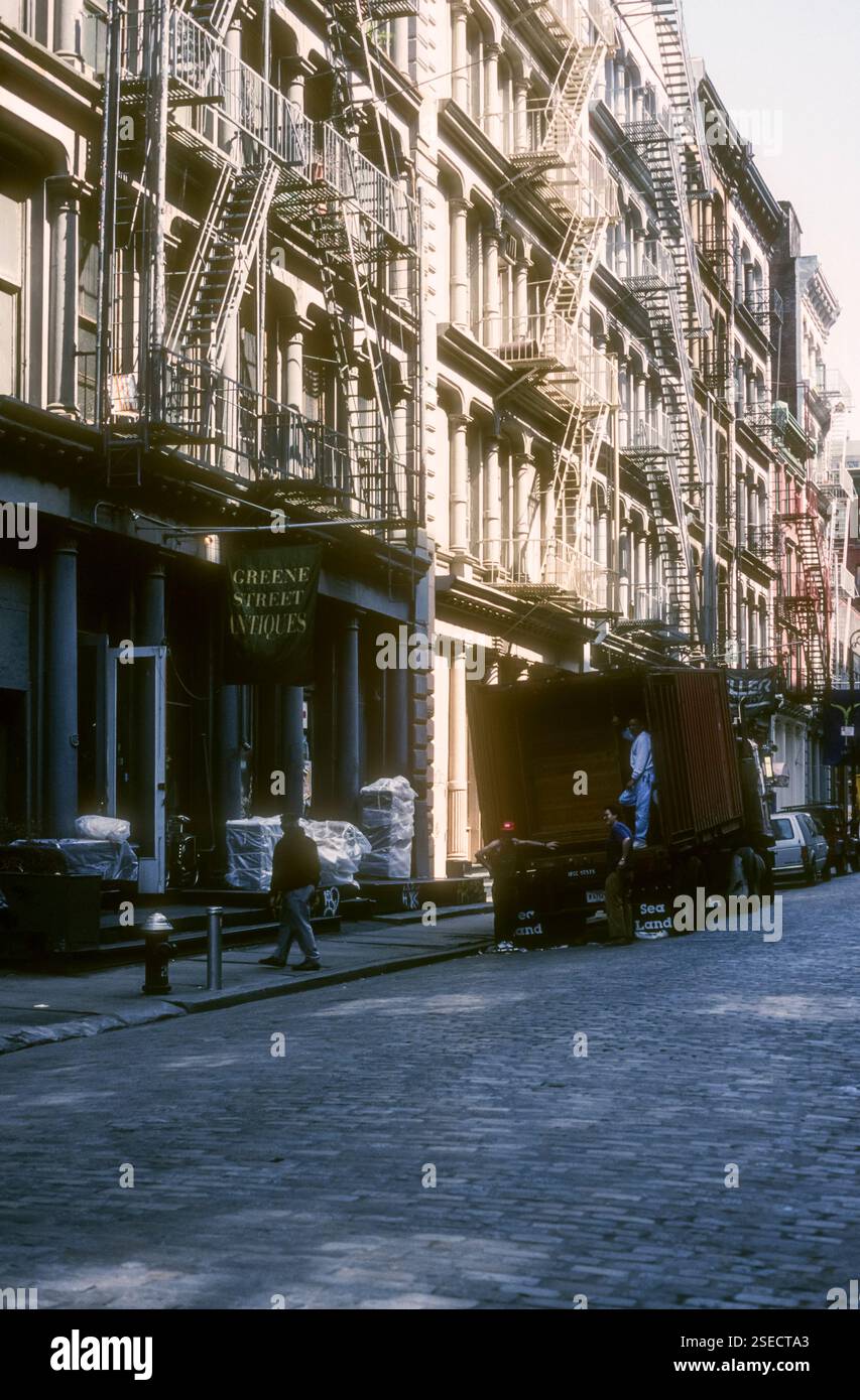 Photographie d'archive de 1994 de Greene Street à Manhattan, New York. Banque D'Images