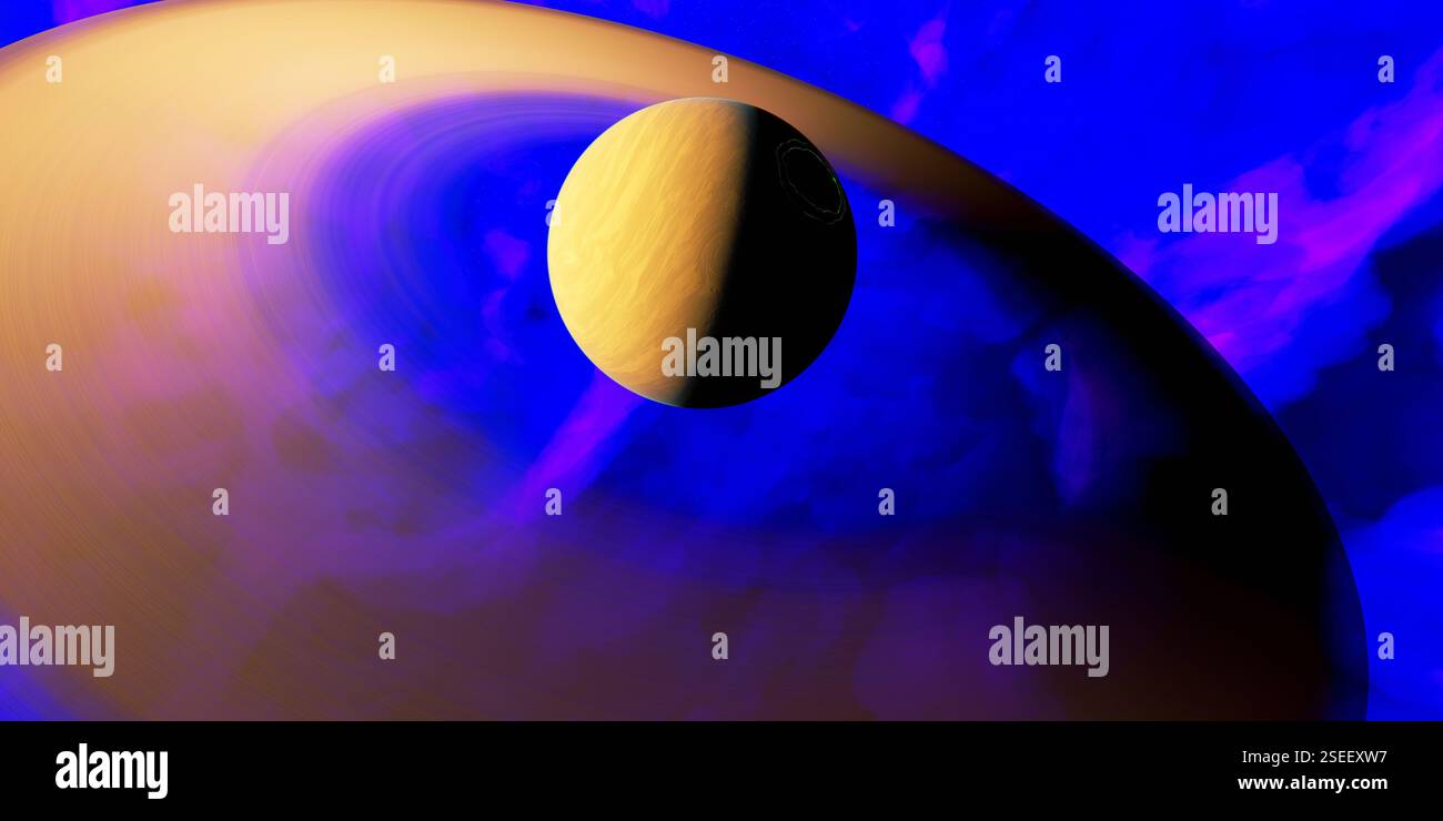 K2-133 e est une exoplanète super-terrestre qui orbite autour d'une étoile de type M. Banque D'Images