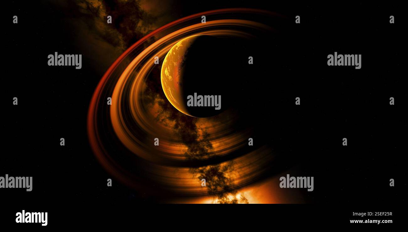 Gliese 581c est une super planète Terre qui orbite autour de l'étoile Gliese 581. Elle a été découverte en 2007 et est la troisième planète de l'étoile. Banque D'Images