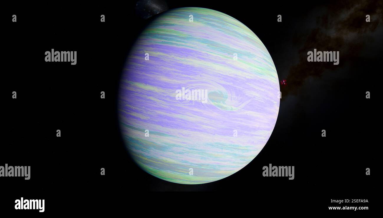 HD 40307 c est une exoplanète géante gazeuse semblable à Neptune qui orbite autour d'une étoile de type K. Banque D'Images