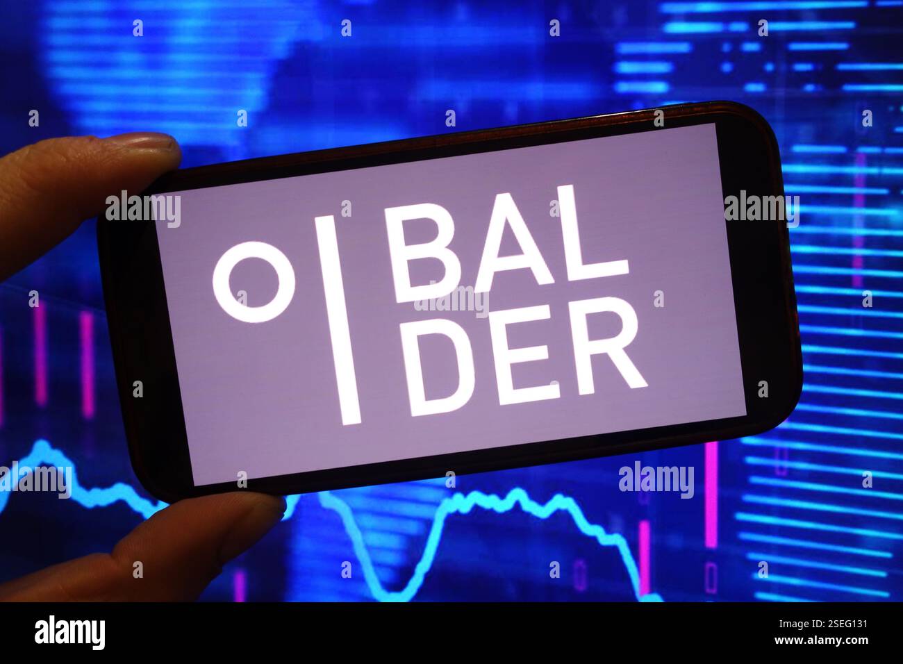 Pologne. 7 février 2025. Dans cette illustration photo, le logo de la société Fastighets AB Balder est affiché sur un écran de smartphone. (Crédit image : © Piotr SWAT/SOPA images via ZUMA Press Wire) USAGE ÉDITORIAL SEULEMENT! Non destiné à UN USAGE commercial ! Banque D'Images