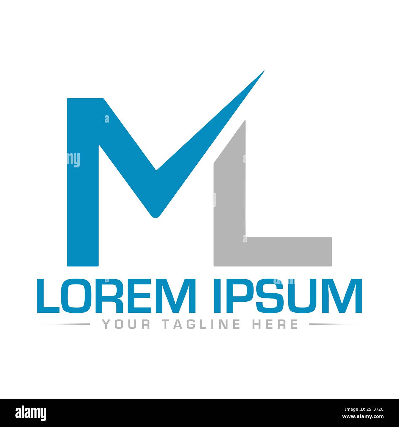 Logo de lettre ML Illustration de Vecteur