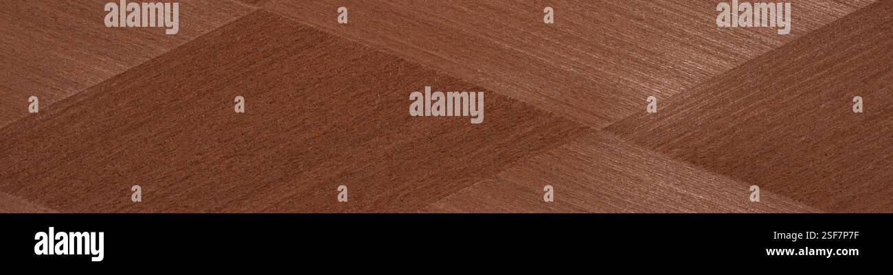 Boiseries en acajou riches en chevrons et finitions polies luxueuses Banque D'Images