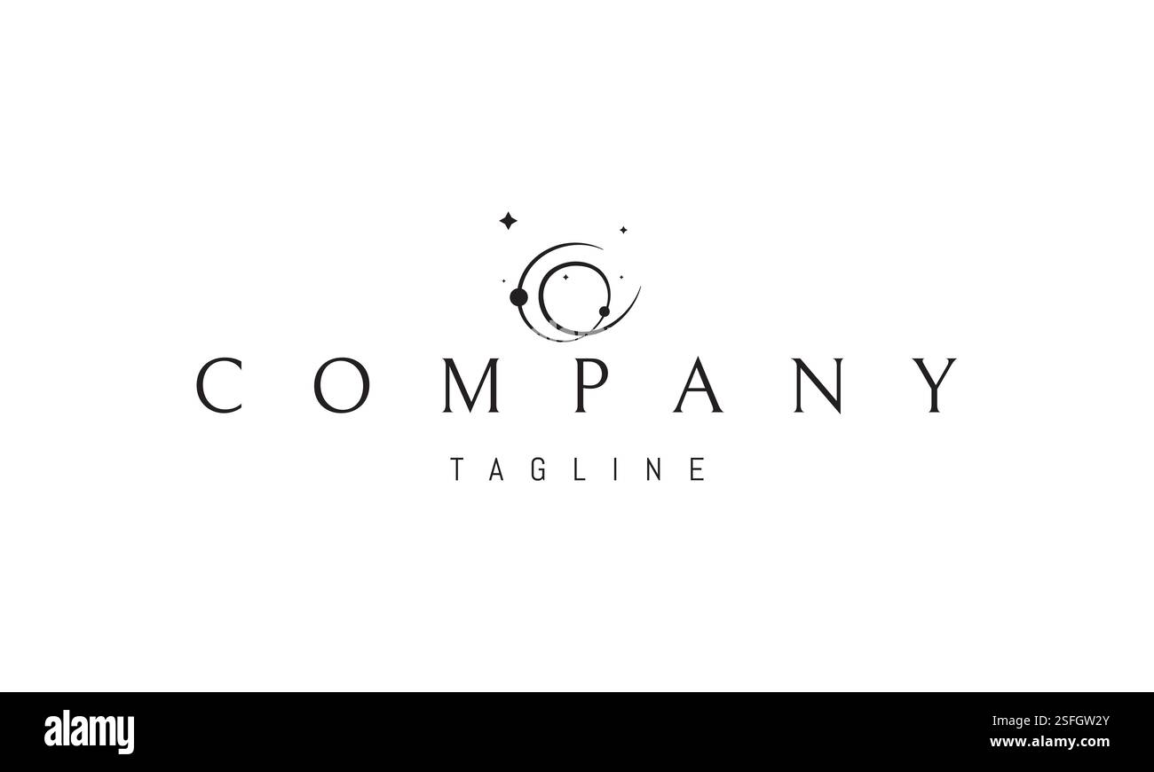 Logo vectoriel avec une image abstraite de l'espace extra-atmosphérique. Illustration de Vecteur