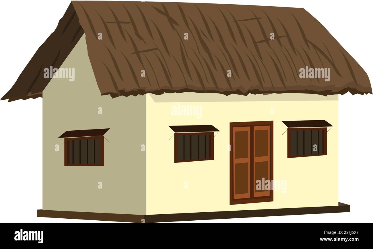 Maison de boue isolée sur fond blanc. Illustration vectorielle de cottage de village africain pour l'animation de dessin animé Illustration de Vecteur Maison de boue isolée sur fond blanc. Illustration vectorielle de cottage de village africain pour l'animation de dessin animé Illustration de Vecteur