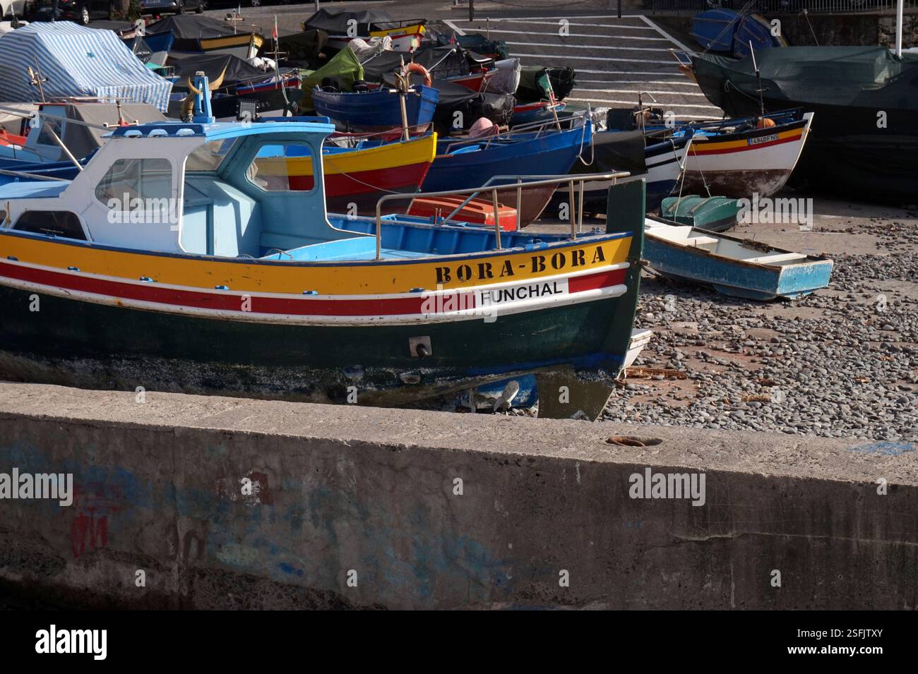 Port de Câmara de Lobos, Madère, Portugal Banque D'Images