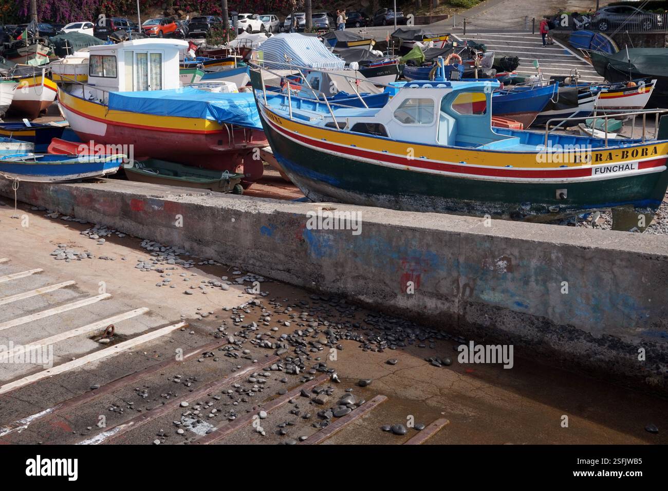 Port de Câmara de Lobos, Madère, Portugal Banque D'Images