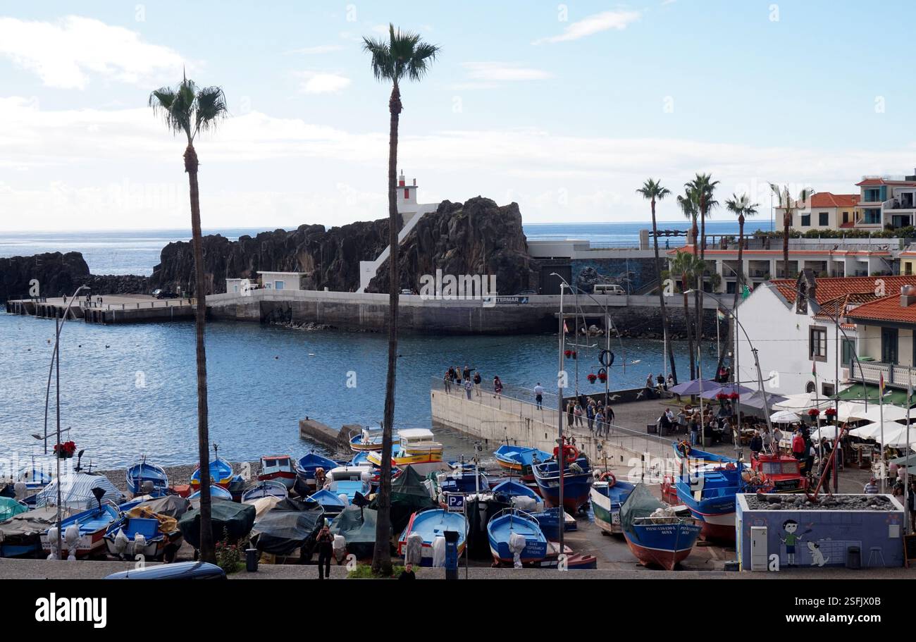 Port de Câmara de Lobos, Madère, Portugal Banque D'Images