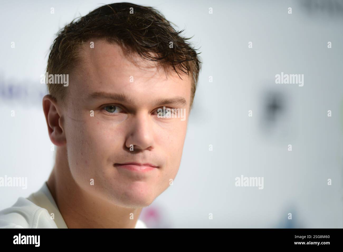 Buenos Aires (9 février 2025). Holger Rune (Danemark) lors d'une conférence de presse à l'Argentina Open ATP 250. Crédit : Mariano Garcia/Alamy Live News Banque D'Images Buenos Aires (9 février 2025). Holger Rune (Danemark) lors d'une conférence de presse à l'Argentina Open ATP 250. Crédit : Mariano Garcia/Alamy Live News Banque D'Images