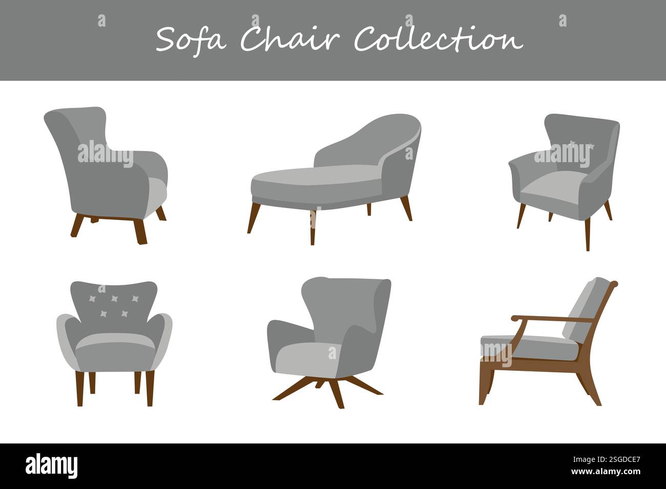 collection de chaises de canapé dans différentes poses. Illustration vectorielle. Illustration de Vecteur