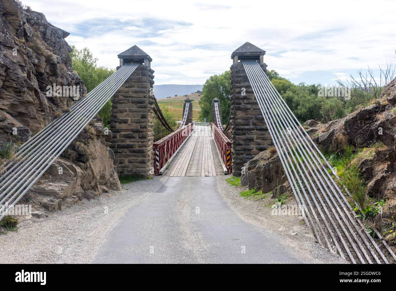Pont historique d'Ophir (1880), Opir Bridge Road, Opir, région d'Otago, Île du Sud, nouvelle-Zélande Banque D'Images
