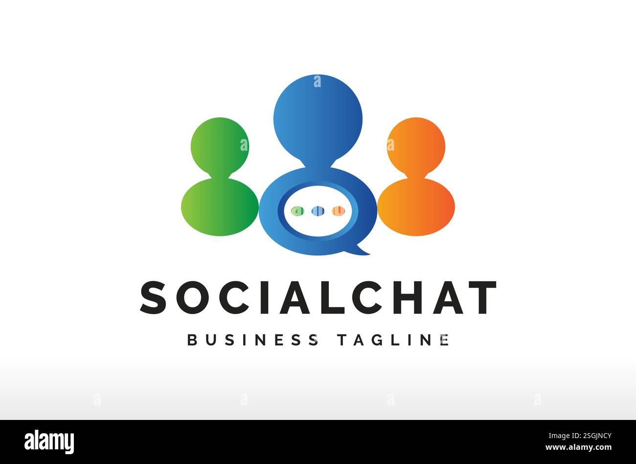 Logo de médias sociaux logo de chat social logo de communication logo de société logo icône vectorielle symbole Silhouette illustration identité de marque utilisez les médias sociaux Illustration de Vecteur